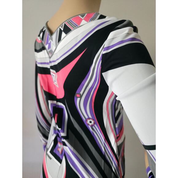 Emilio Pucci Purple Multicolor Signature Print Summer Dress S sz - Picture 6 of 16